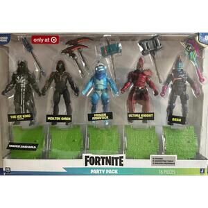 Fortnite Party Pack Collectible Action Figures - The Ice King, Molten Omen, and